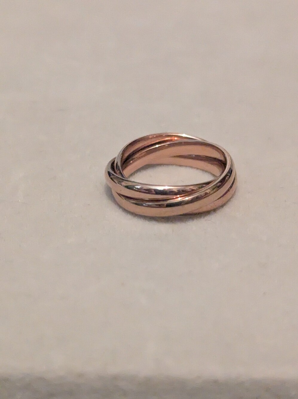 Rose Gold Triple Band Twisted Ring - Women Jewelry Size 8